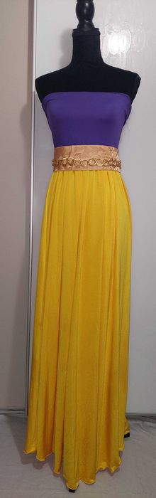 Rochie extrem de elastică Atmosphere galben cu mov