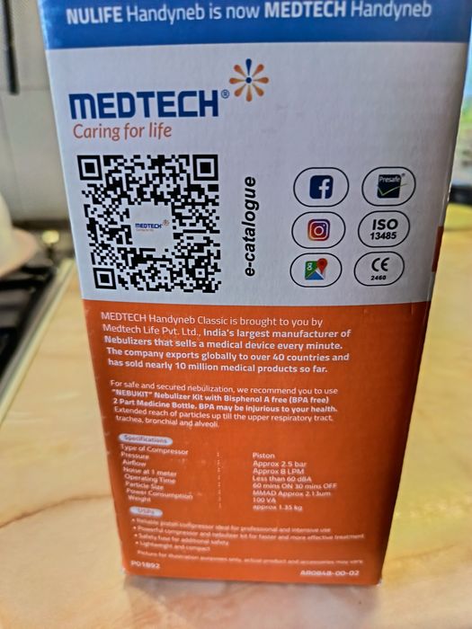 Nebulizator cu piston - Handyneb Classic
Producator: Medtech Life