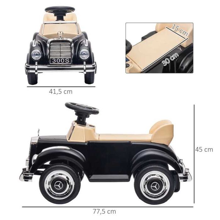 AIYAPLAY Количка за яздене Mercedes Benz Design 300 S Лицензирана