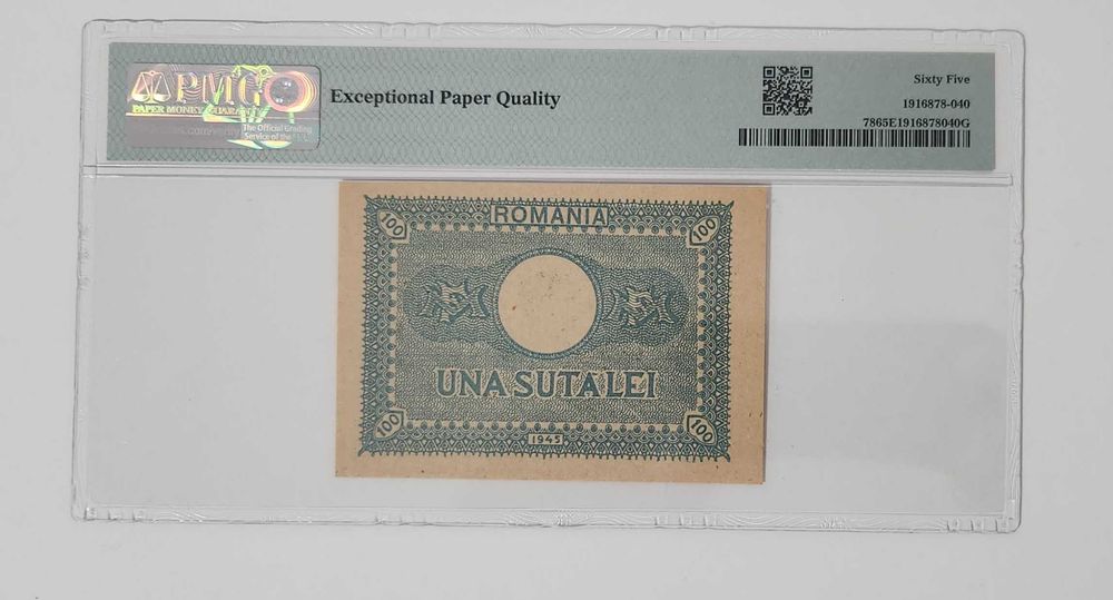 Vand bancnota 100 lei din 1945 gradata PMG65 EPQ