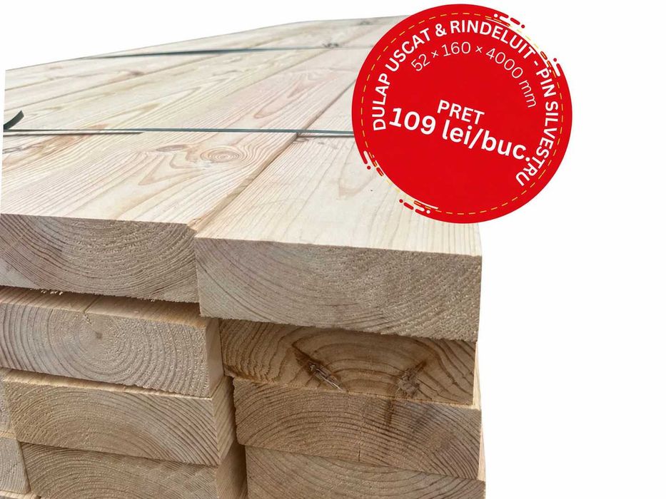 Dulap Uscat Rindeluit – Pin Silvestru – 52x160x4000mm
