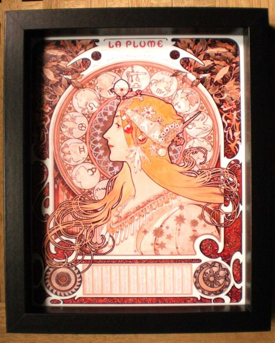 Colecţie 9 lucrări Alphonse Mucha_reproduceri pe pânză înrămată