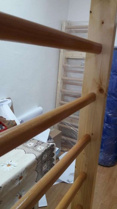 Spalier gimnastica 240/80 cm, 11 trepte, lacuit