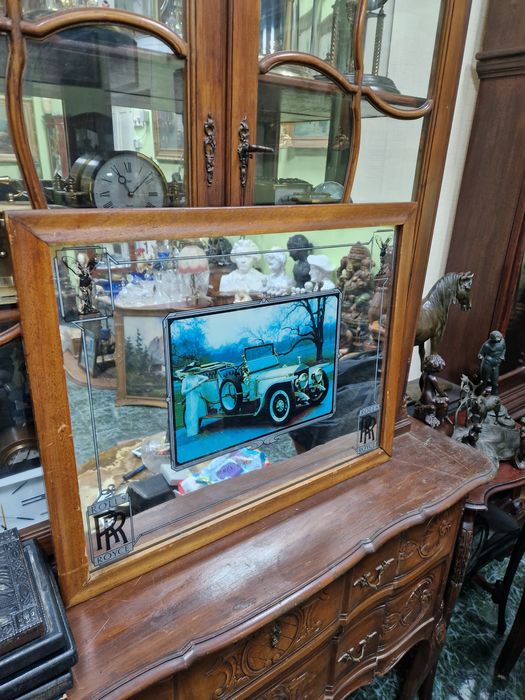 Уникално антикварно английско рекламно огледало Rolls Royce