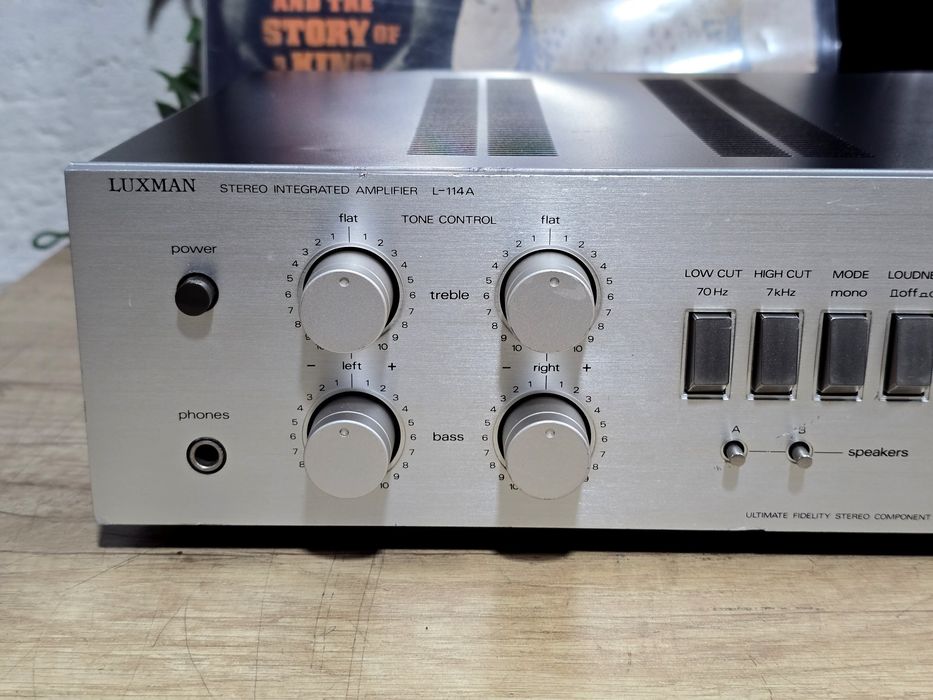 Amplificator LUXMAN L-114A, Hifi audio vintage stereo, argintie ,duo-B