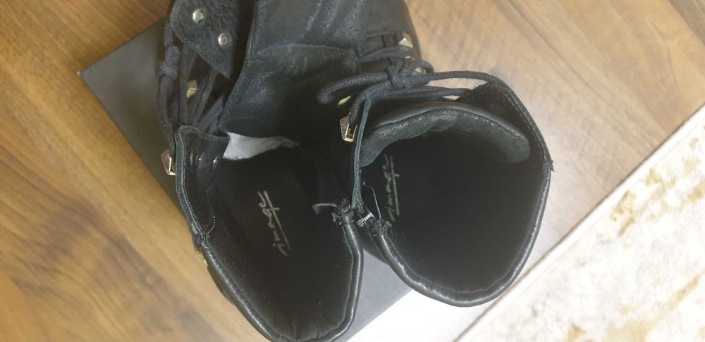 Ghete de iarna, negre, din piele, Tamaris,37