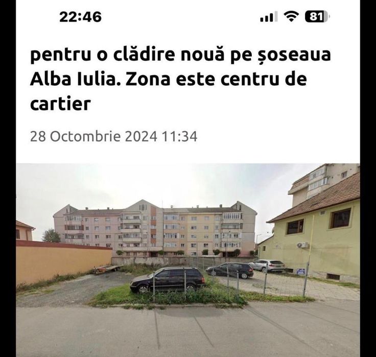 Teren intravilan Șoseaua Alba Iulia