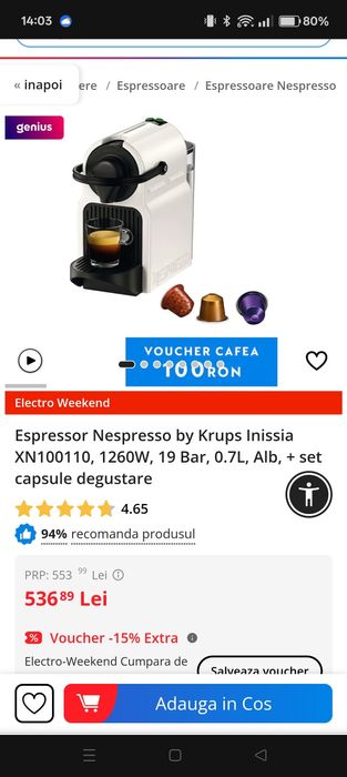 Espressor Nespresso Krups