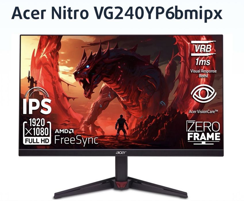 Acer Nitro VG240YP6bmipx - 23.8” IPS | 144Hz | 1ms | В гаранция монитор