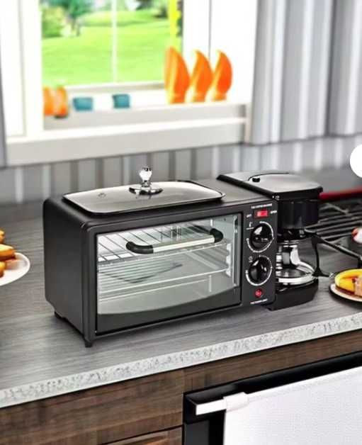 Aparat Multifunctional Mic Dejun 3 in 1 Cuptor Grill Filtru Cafea