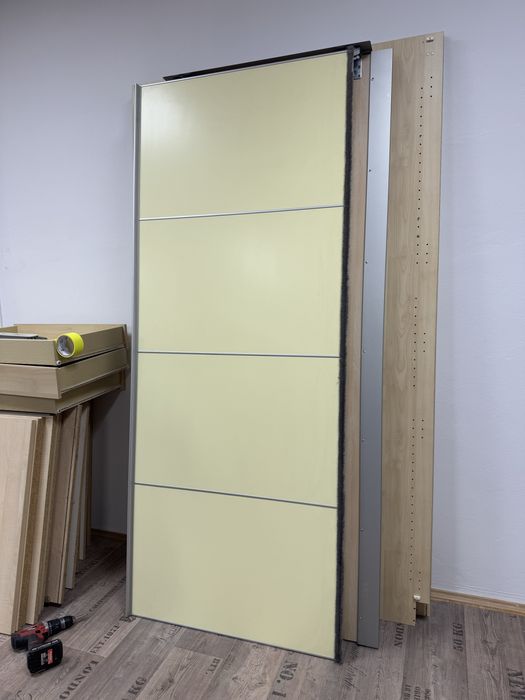 Dressing/Dulap 328/216/66 cm 4 usi culisante crem