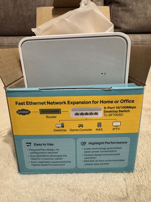 TP-Link TL-SF1005D • 5-Port 10/100Mbps Desktop Switch • НОВ