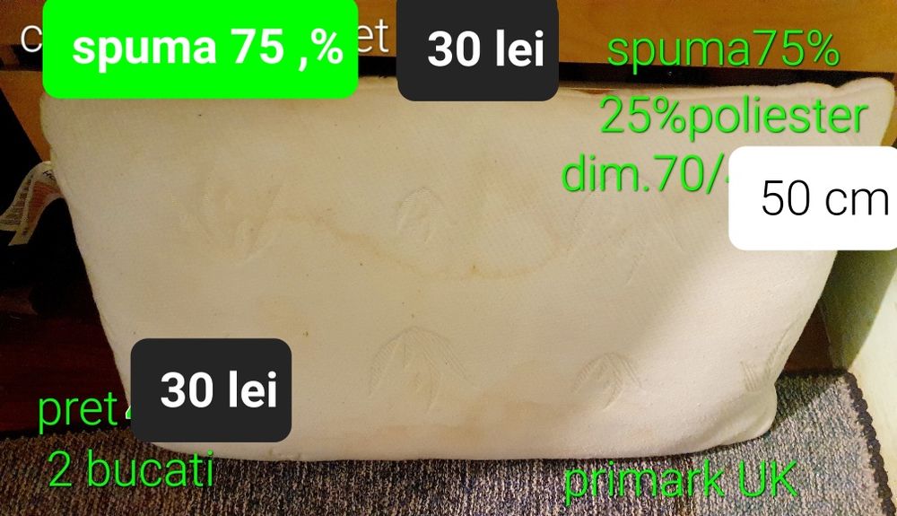 Perne spuma si perna microfibra