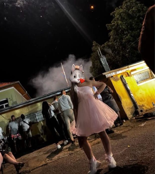 Детска официална розова рокличка