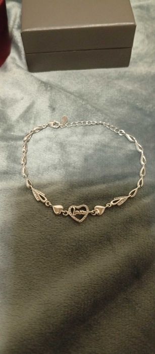 Сребърно колие сърце Priscilla+гривна сърце Love Annunziata+ пръстен!!