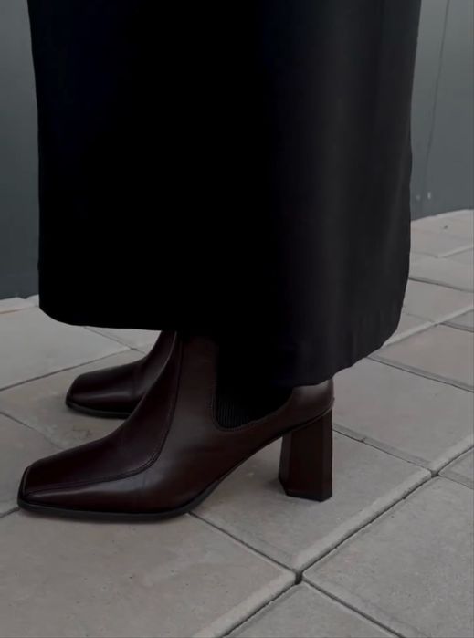 Натуральная кожа ботильоны