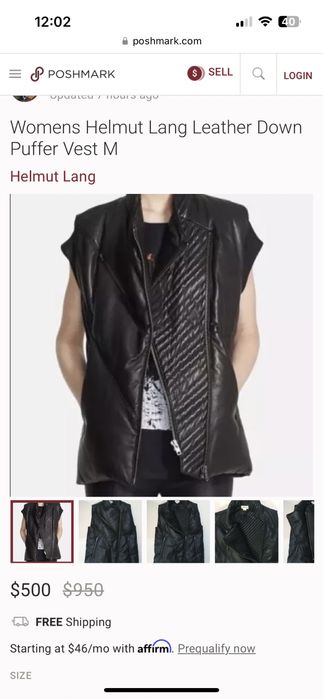 Vesta designer Helmut Lang piele puf