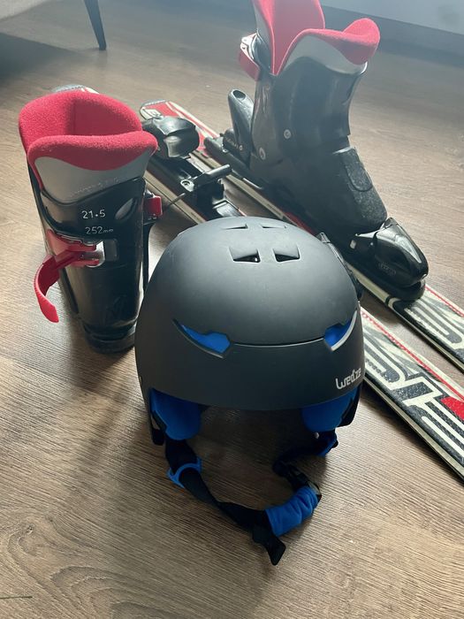 Set schi copii (schiuri, clapari si casca)