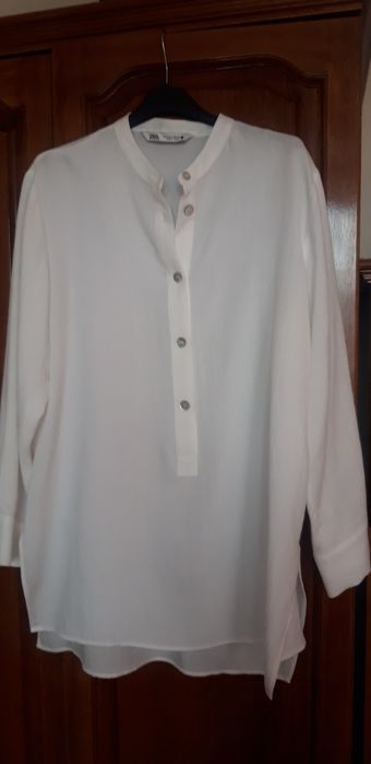 Бяла риза вискоза на Зара нова размер м