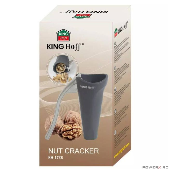 Spargator de nuci manual, negru, Kinghoff