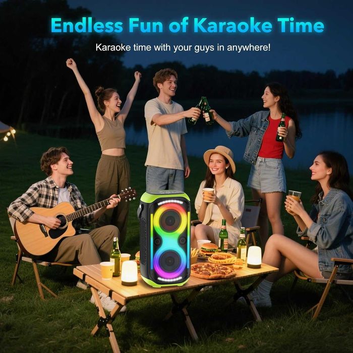 TYOTY Bluetooth високоговорител 160W, 12000 mAh, TWS, LED светлини