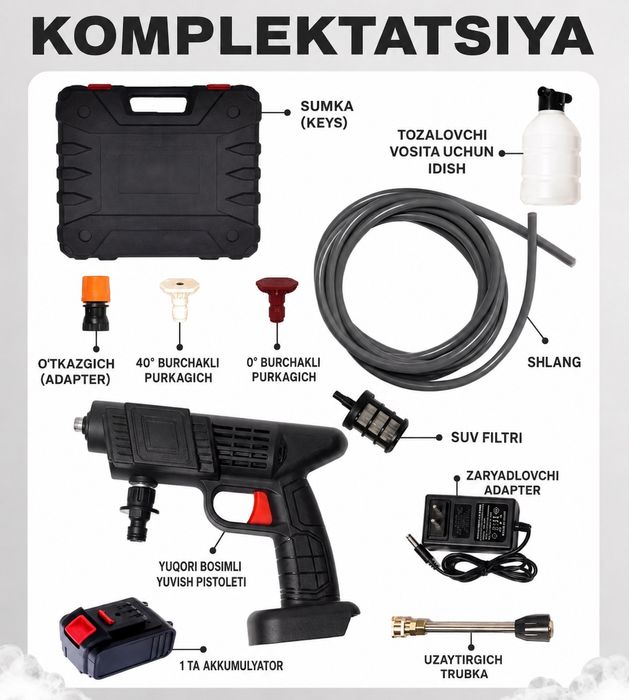 Mini karcher elektron variant simsiz ishlaydi
