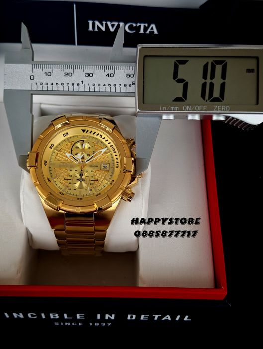 INVICTA Aviator JetFrame gold 51 mm, Инвикта нов мъжки часовник