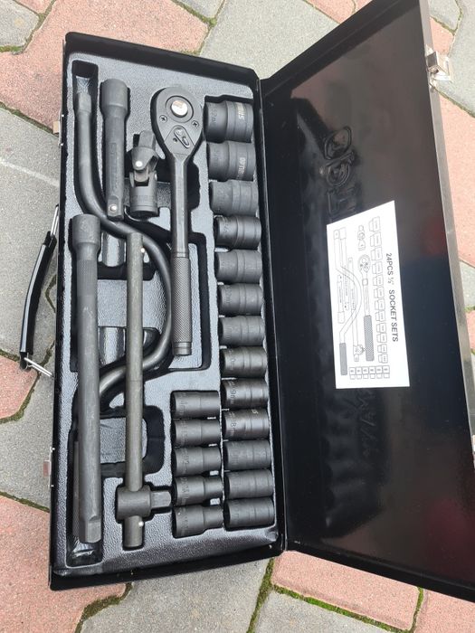 Trusa scule tubulare de forta 24 piese 1/2 6/12 laturi