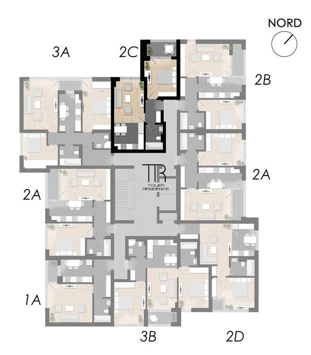 Design modern Ap 2 Camere Incalzire in Pardoseala Ansamblu Nou Rahova
