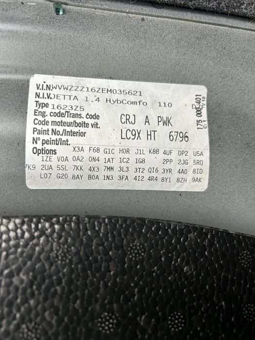 Motor 1.4 Tsi Hybrid CRJ Volkswagen Jetta 2014