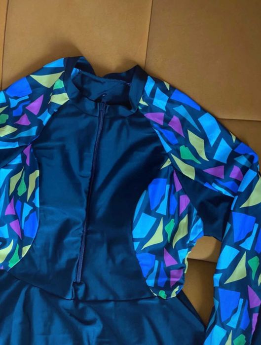 Swim Mulvari Costum baie Burkini, imprimeu geo, imbracaminte araba 1XL