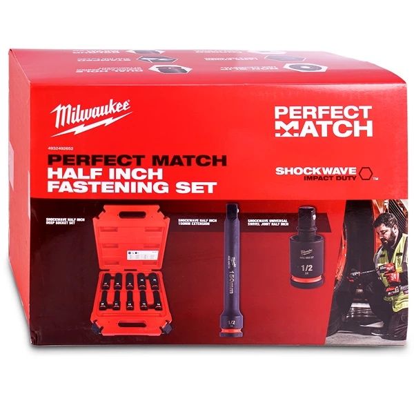 Комплект ударни вложки Milwaukee 10-24мм 1/2" - 12 части