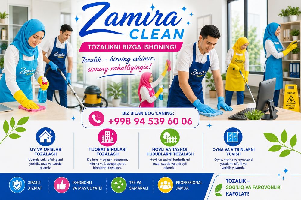 Uy uborka xizmati 100% , butun Toshkent boʻylab
