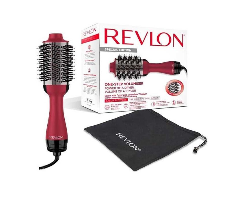Електрическа четка Revlon Special Edition One-Step Volumiser Titanium, RVDR5279UKE, йонизация, Чанта за пътуване