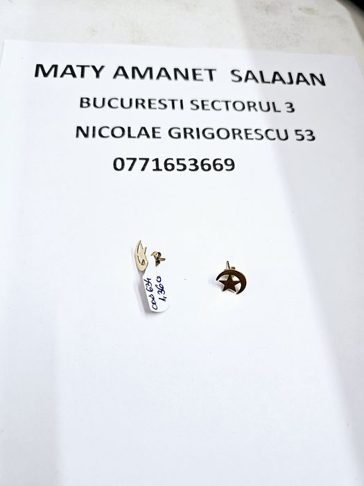 Vand cercei din aur 14 k 1.36 g cod 634
