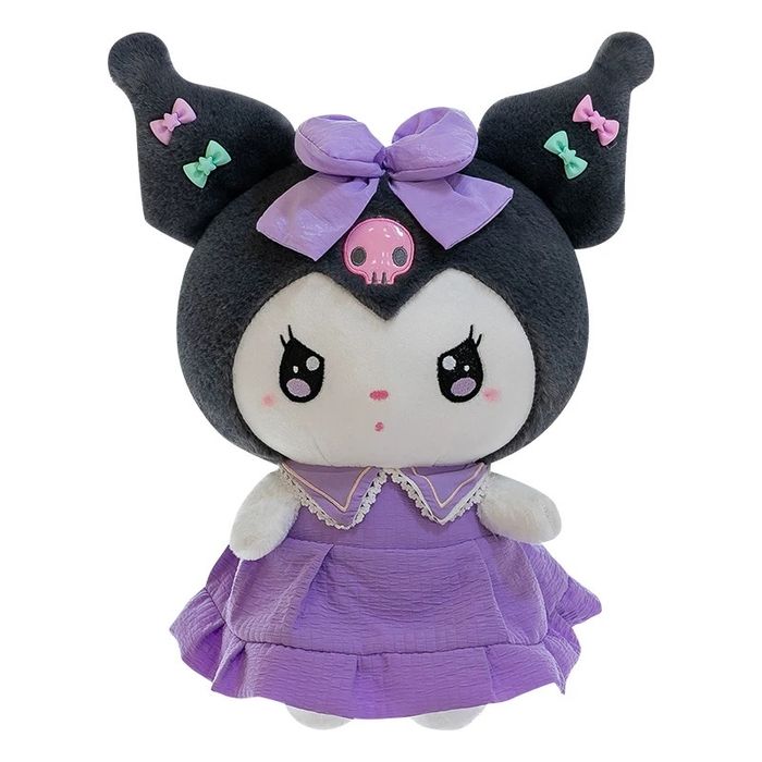 Kuromi Sanrio jucarie de plus 60 cm, colectie 2025 cu rochie mov, NOUA