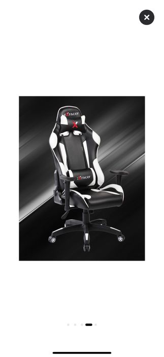 Стол gaming Kring Racer X, PU, Бял/Черен