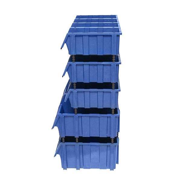 Стойка с 16 кутии за съхранение/организация, синя пластмасова кутия, 6
