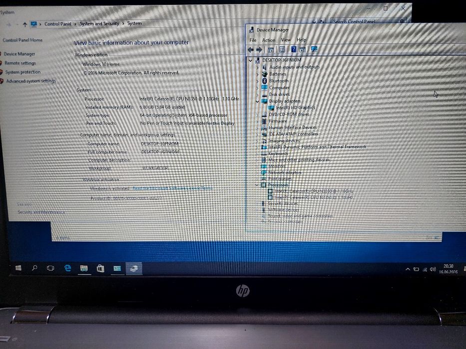 Laptop HP Celeron dual-core