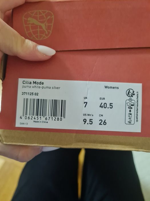 Pantofi sport Puma din piele ecologica Cilia Mode, Alb, 40,5