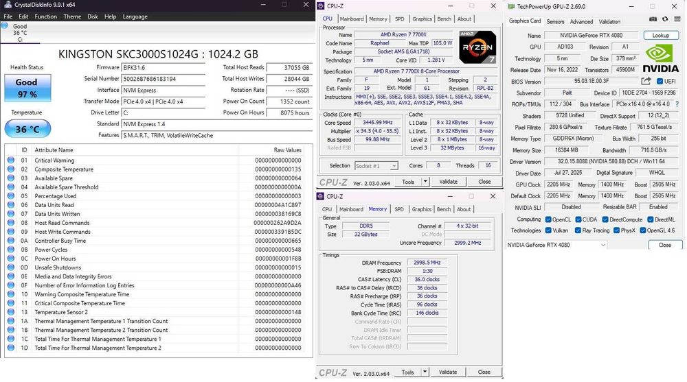 Гейминг компютър - RTX 4080 GameRock / Ryzen 7 7700X / 32GB DDR5 / X670E
