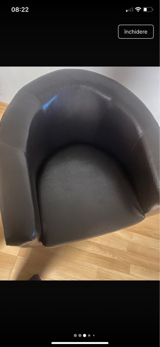 Fotoliu piele negru