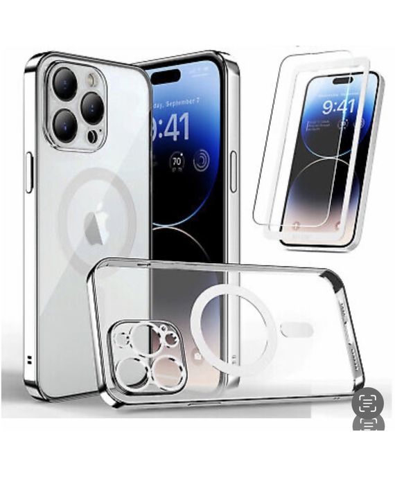 Husa Magsafe Lucioa si Folie Sticla Armour Iphone 12/13/14/PRO/PRO MAX