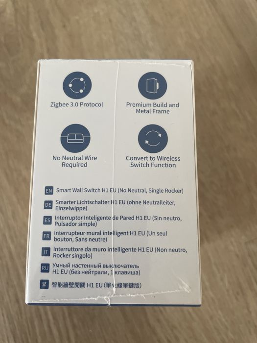 Întrerupător inteligent Aqara Smart Wall Switch H1 EU (Fără Nul, 1 Tastă) – Nou / Sigilat