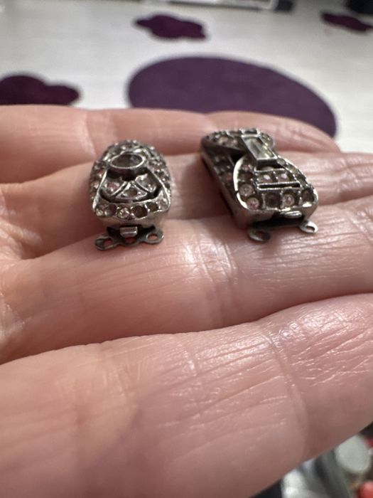 Set doua inchizatori vechi Art Deco din argint 835 dinEuropa 1920-1940