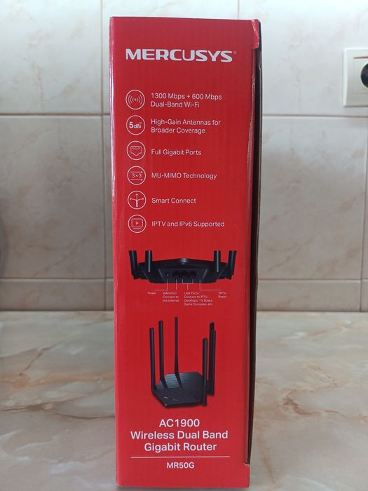 Wi-Fi    Рутер  Mercusys AC 1900 Dual band