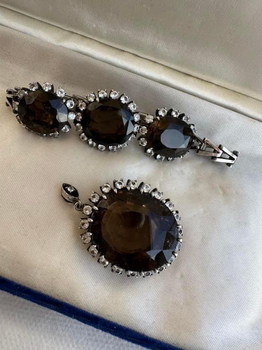 Bratara si pandantiv argint cuart safire