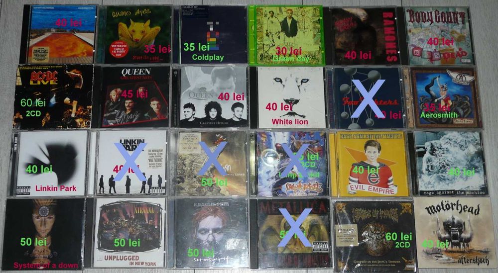 CD originale rock metal Queen,RATM,Linkin park,Ac/DC,Nirvana,Rammstein