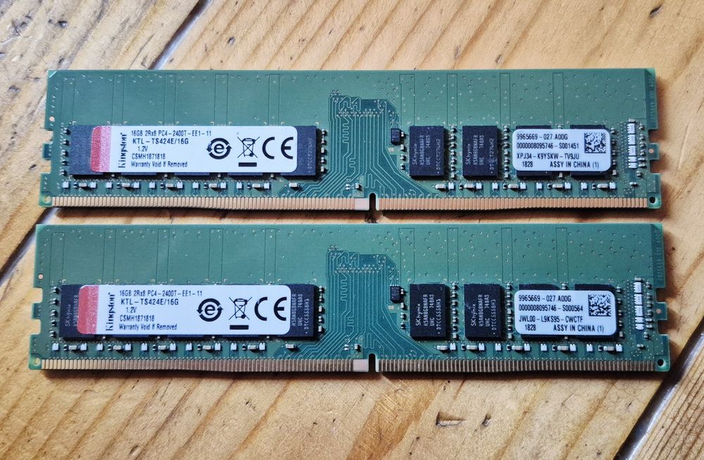 32GB RAM DDR4 2400MHz 2400T Kingston