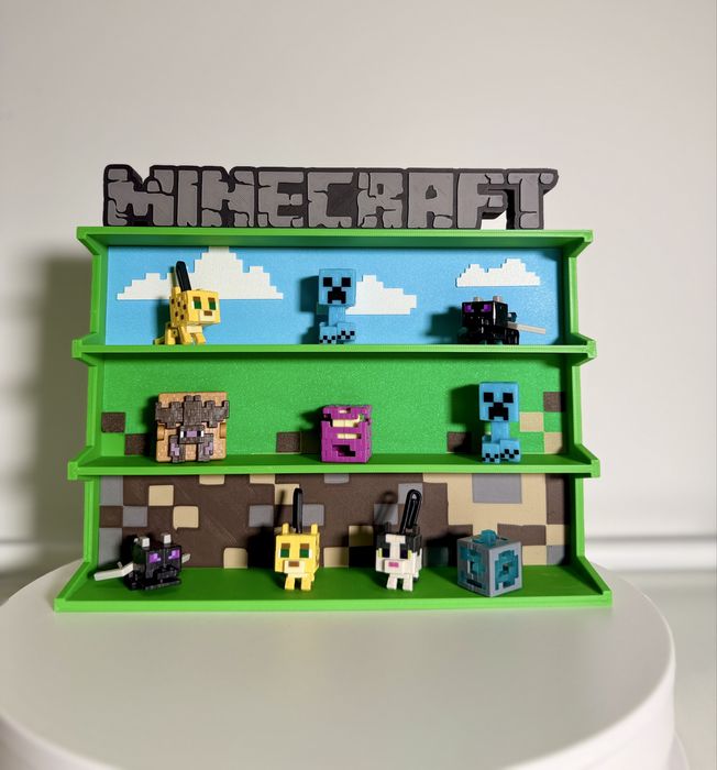 Suport etajera stand figurine Minecraft kinder joy